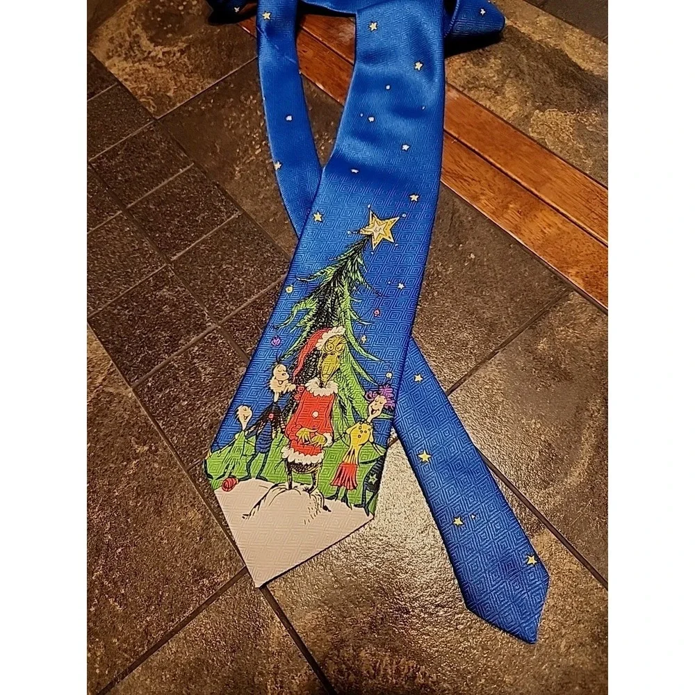 Vtg 95 Dr. Seuss How The Grinch Stole Christmas Grinch & Friends Tie Made Korea